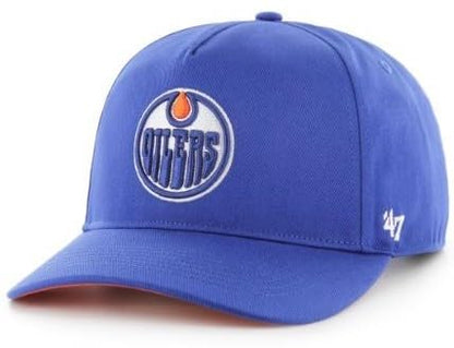 '47 Hitch NHL Oilers Adjustable Snapback Hat Royal Orange