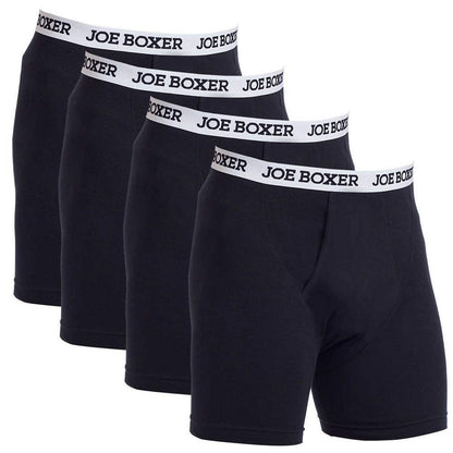 Joe Boxer Men's Boxer Briefs 4-Pack (Large, Black)