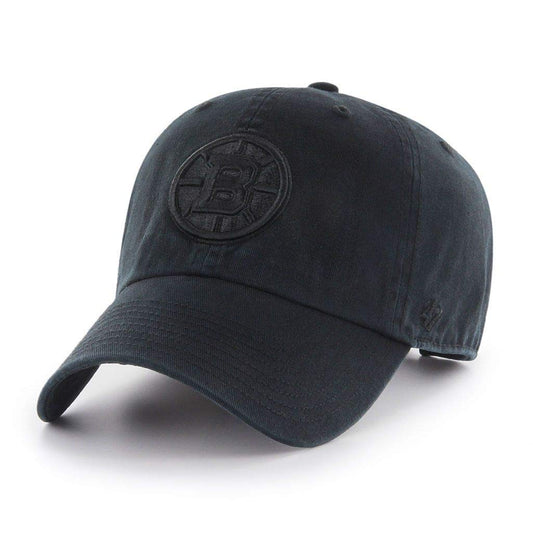 47 Boston Bruins Men's Black on Black Clean Up Adjustable Hat - One Size