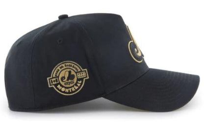 47 Montreal Expos Sure Shot MVP DT Deluxe Sidepatch Adjustable Snapback Hat - Black/Gold