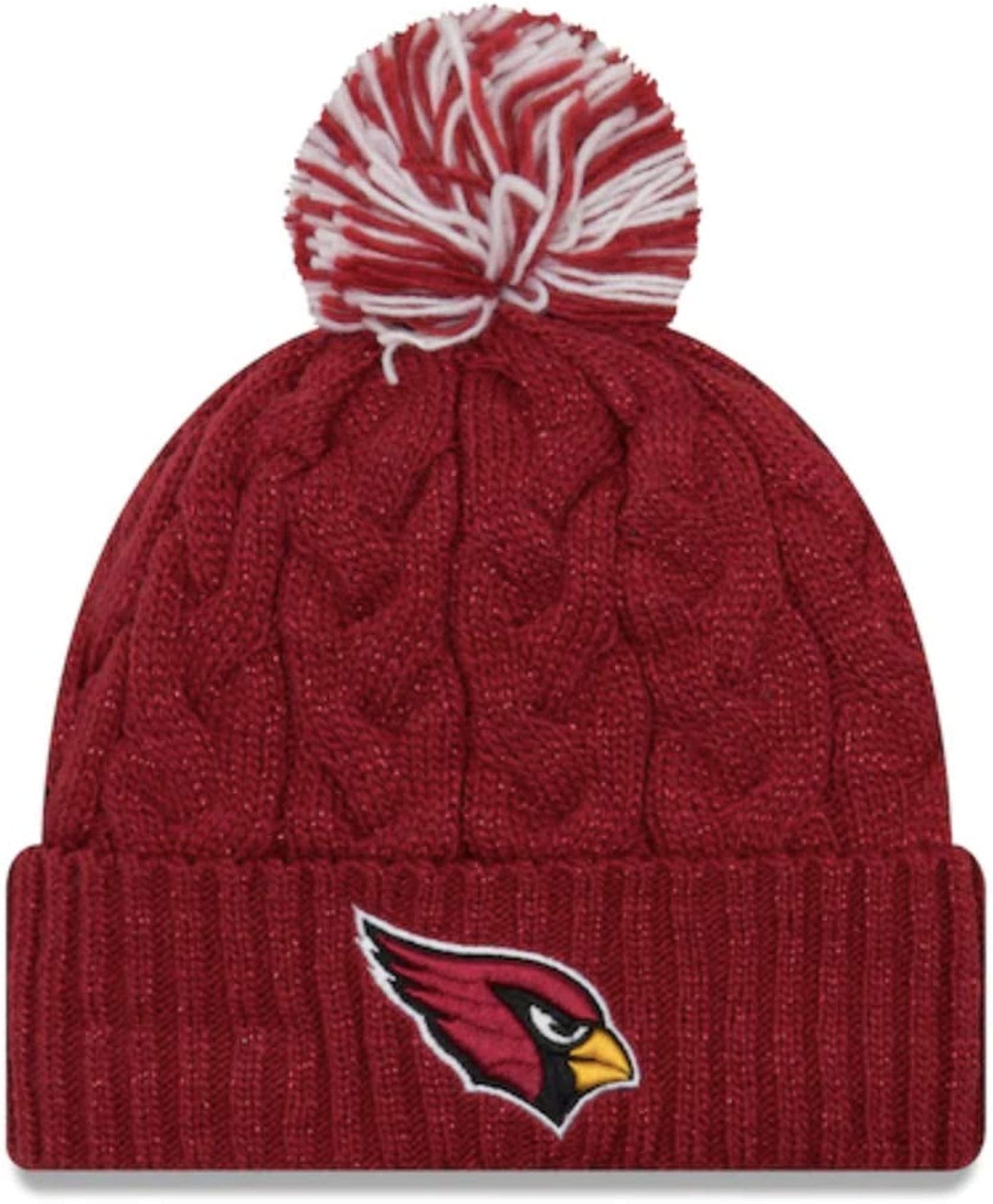 New Era Women's NFL Official Cozy Cable Knit Cuff Pom Beanie Hat
