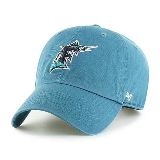 47 Brand MLB Florida Marlins Cooperstown Adjustable Hat- Light Blue, Light Blue, One Size