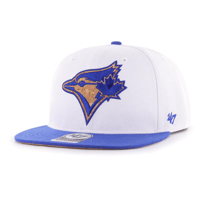 47 Toronto Blue Jays Corkscrew White Blue Adjustable Cap Captain Snapback Hat