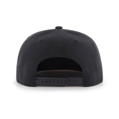 47 Blank Captain Adjustable Flatbrim Snapback Hat - Black
