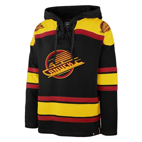 47 Vancouver Canucks NHL Retro Freeze Superior Jersey Lacer Hoodie (181649ab, CA/US, Alpha, Large, Regular, Regular) Black