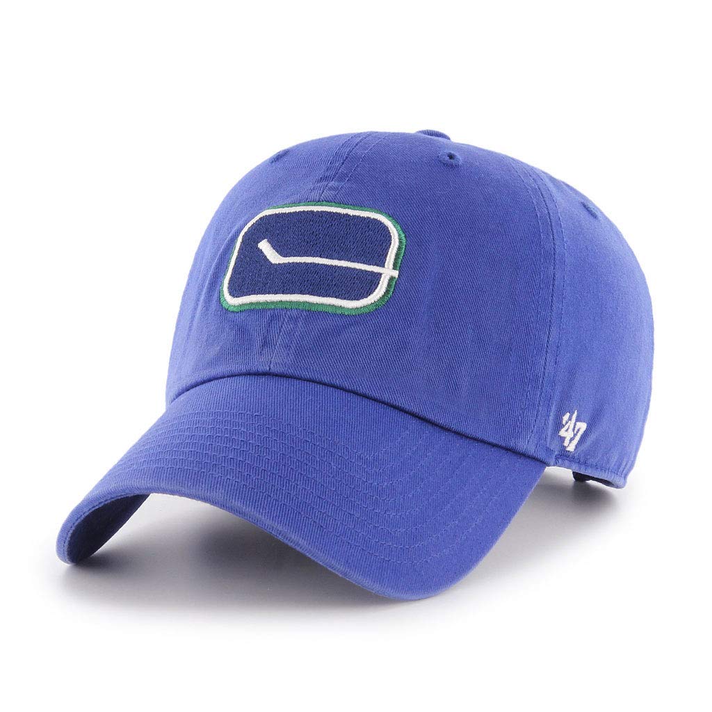 47 Men's Vancouver Canucks Vintage Stick Logo Clean Up Adjustable Hat - One Size Blue