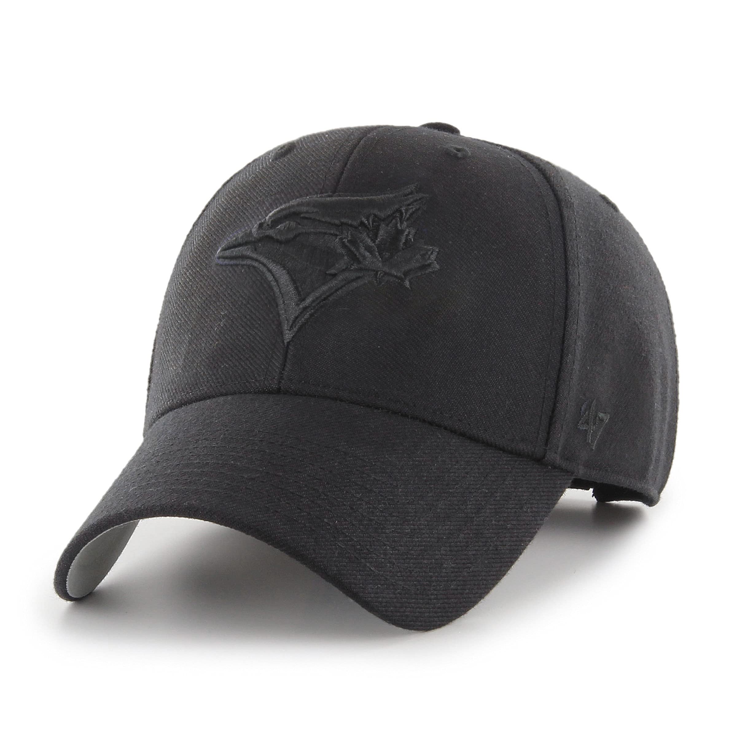 47 Men's Toronto Blue Jays Black On Black MVP Adjustable Hat - One Size