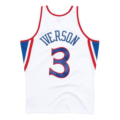 Mitchell & Ness Philadelphia 76ers 3 Allen Iverson White Replica Swingman Jersey 2.0 HWC Basketball Trikot