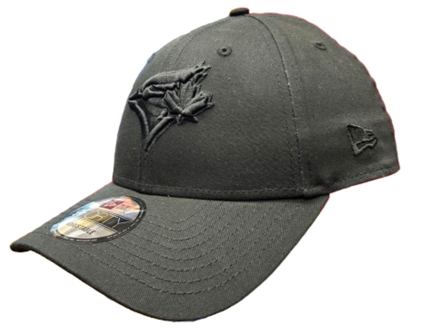 New Era 9FORTY MLB Toronto Blue Jays Stretch Snap Adjustable Hat - Black on Black