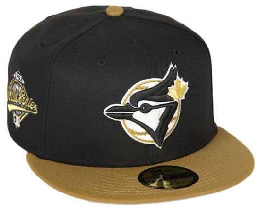 New Era MLB Toronto Blue Jays 1993 World Series Fitted Hat - Black/Gold (CA/US, Alpha, One Size, 8, Black/Gold)