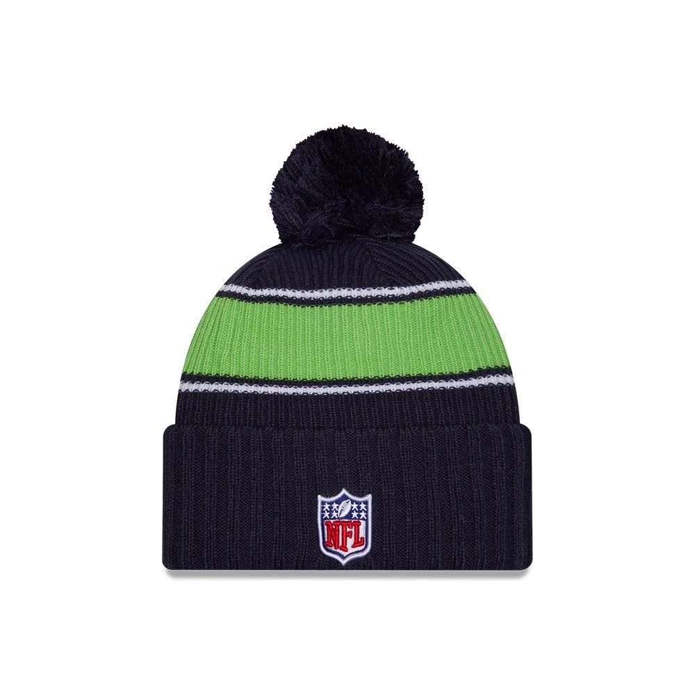 New Era Sideline 2024 American Football Beanie Pompom Winter Stamp Cap NFL Team Logo