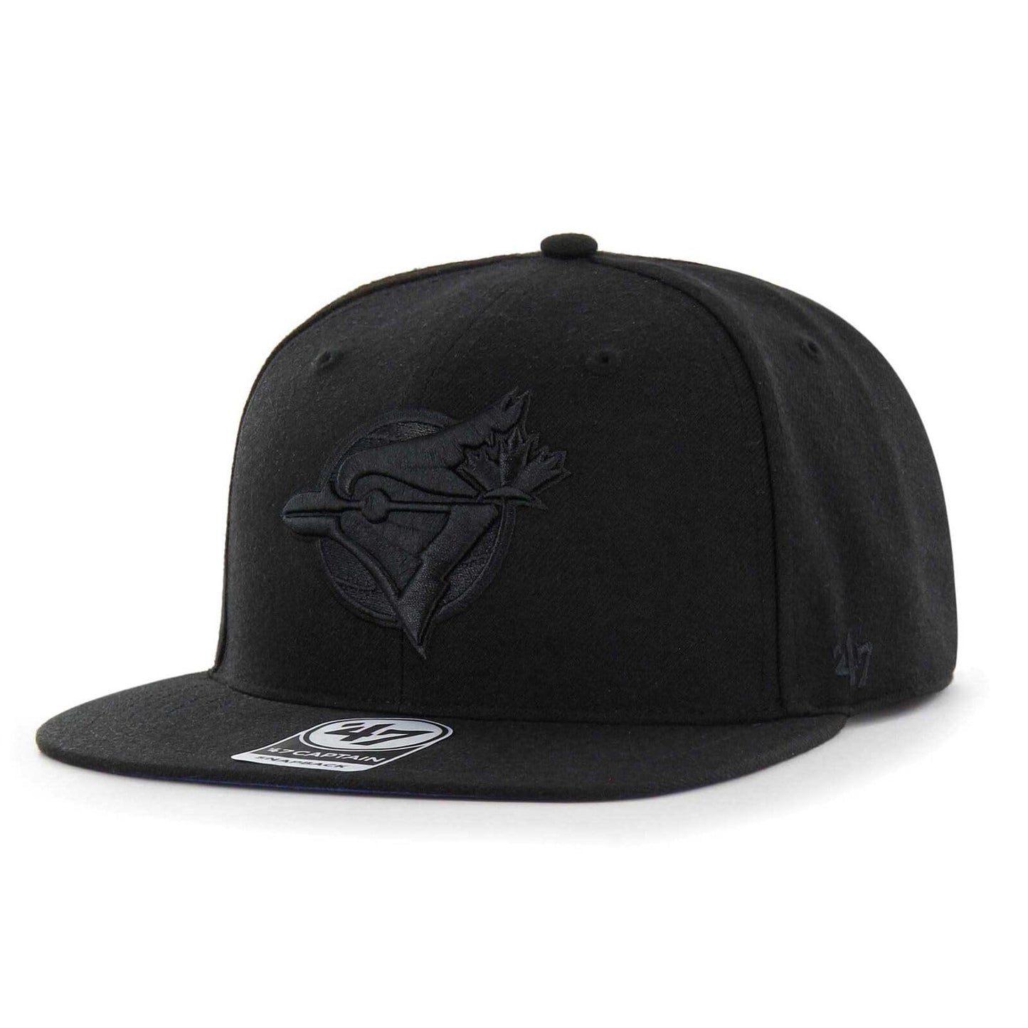 47 Toronto Blue Jays 1992 World Series Cooperstown White Black on Black Sure Shot Captain Snapback Hat