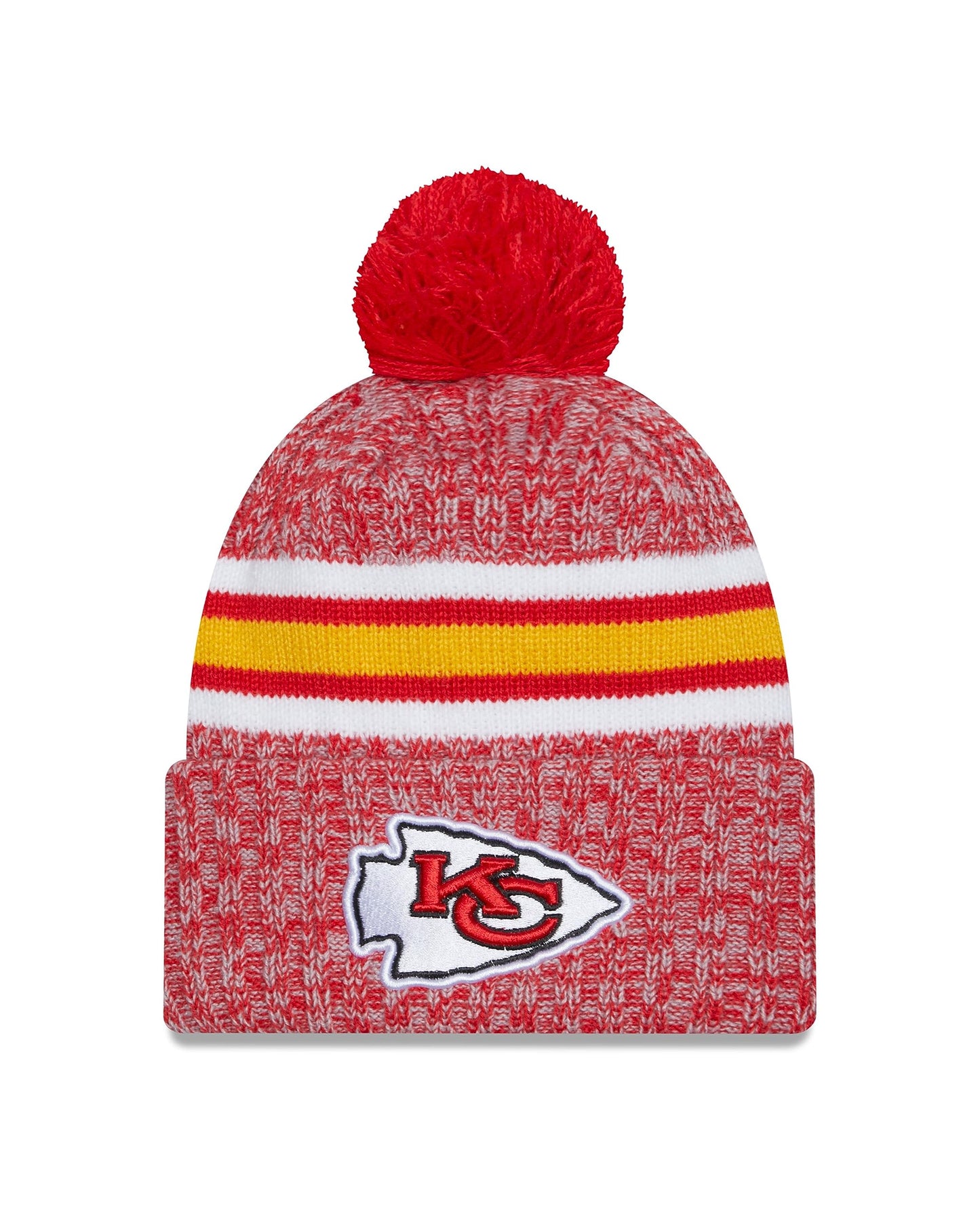 New Era Kansas City Chiefs 2023 Sideline Cuffed Knit Hat with Pom - Red