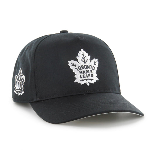 47 NHL Shot Hitch 100th Anniversary Side Patch Snapback - Black and White